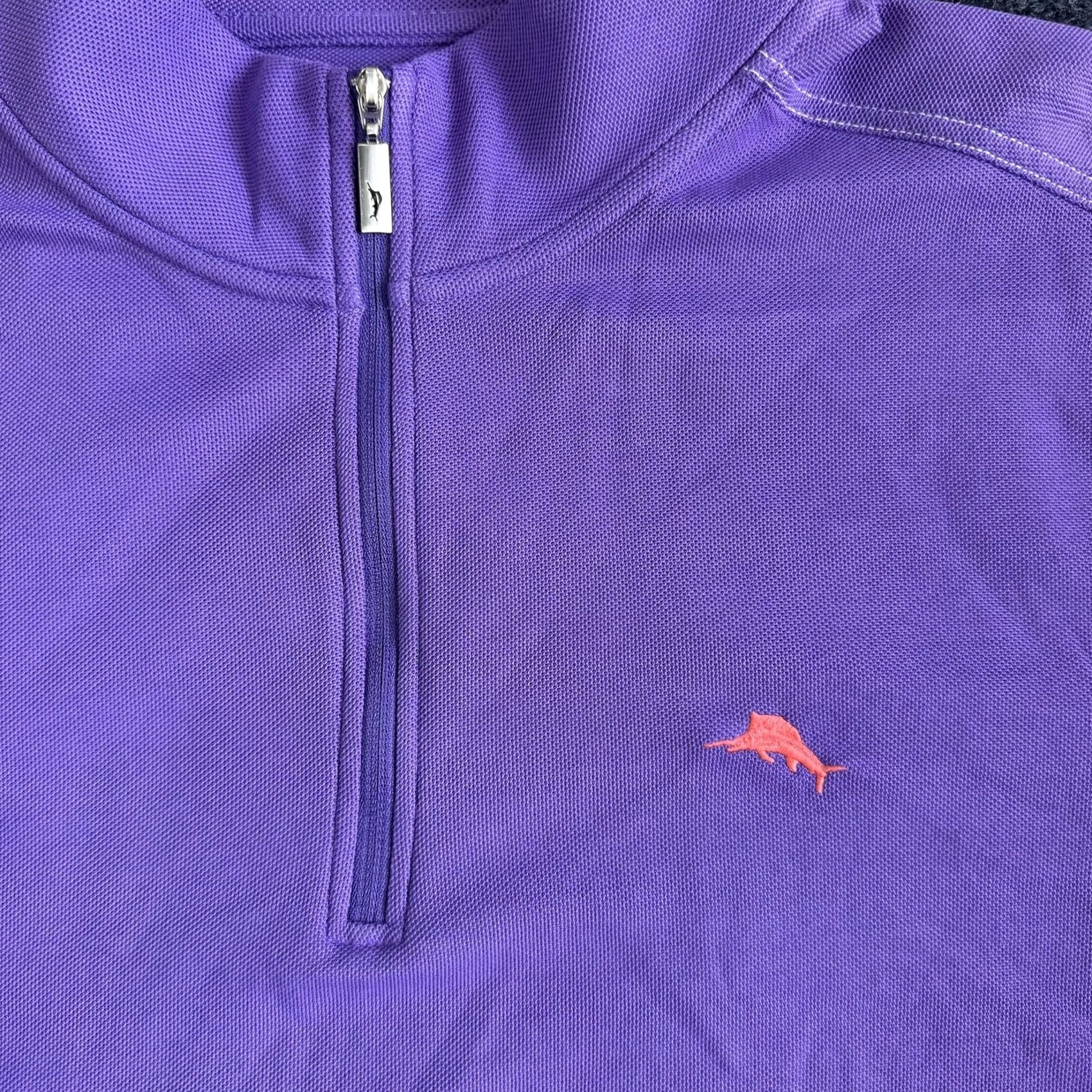 Tommy Bahama Tommy Bahama IslandZone Sweater Mens Large Purple 1/4 Zip Pullover Top Size US L / EU 52-54 / 3 - 4 Thumbnail