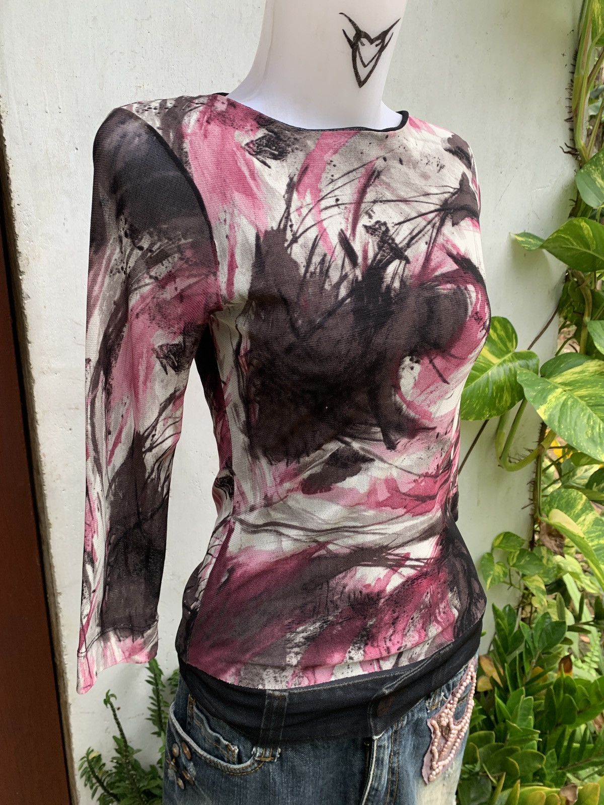 Other y2k Teddy Rinascimento Italy Abatract Scratch Art Mesh Top Size S / US 4 / IT 40 - 2 Thumbnail