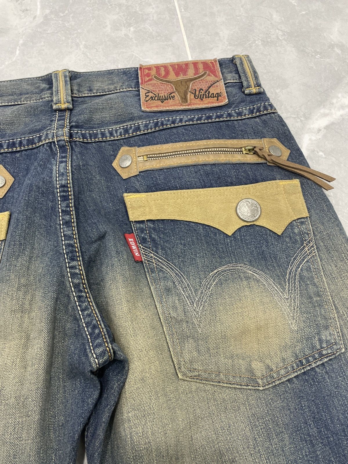 Edwin VINTAGE EDWIN 483XVS VINTAGE SYLE DENIM PANT BORO WIDELEG Size US 34 / EU 50 - 13 Thumbnail
