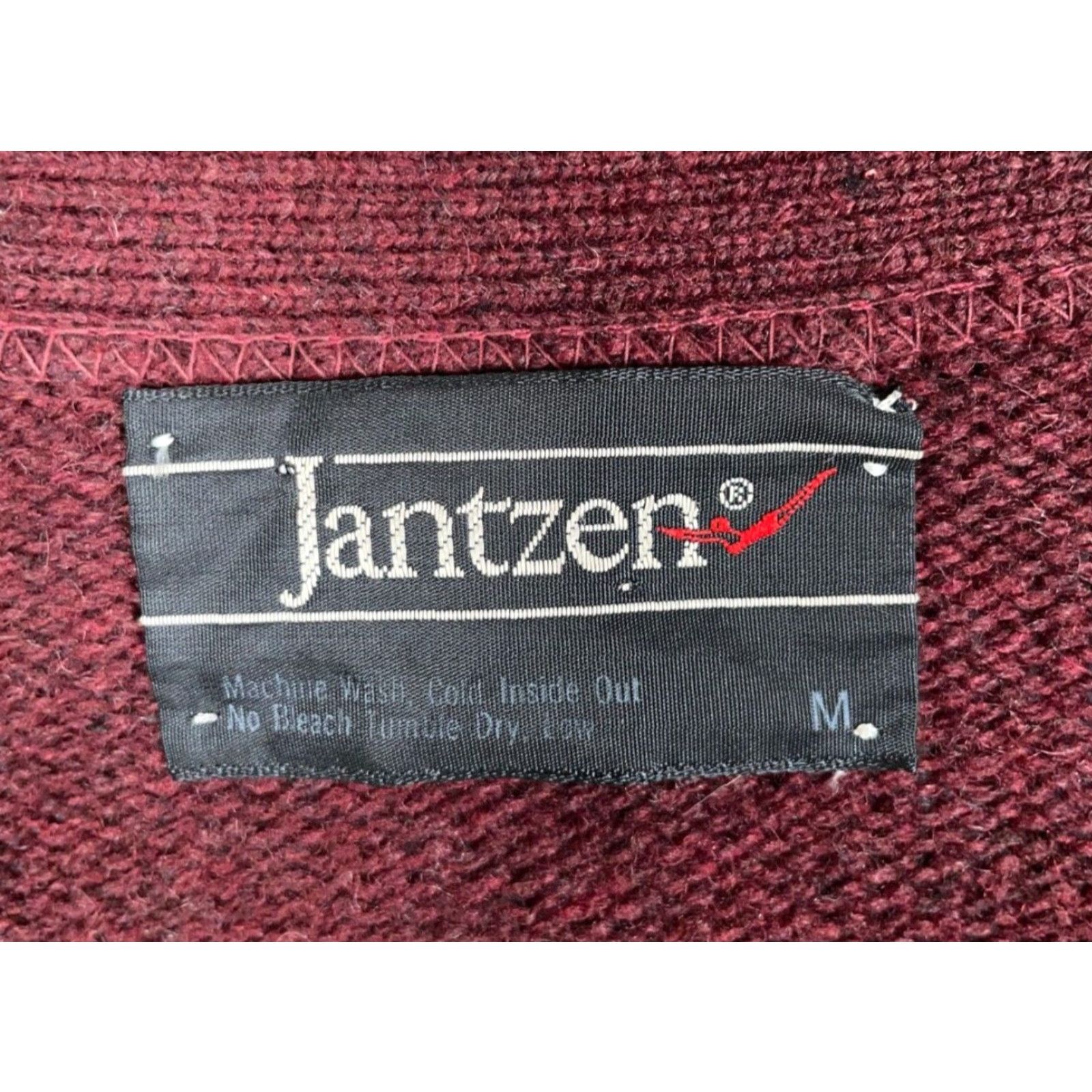 Jantzen VINTAGE Jantzen Cardigan Sweater Mens M Dark Red Knit 70s Grandpa style Wool-Acrylic Lightweight Knitwear - 80s Retro Hipster Preppy Size US M / EU 48-50 / 2 - 4 Thumbnail