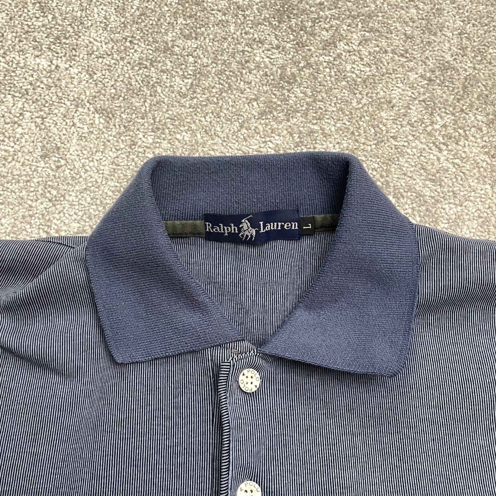 Ralph Lauren VINTAGE Ralph Lauren Polo Shirt Men Large Blue 90s Classic Casual Short Sleeve Size US L / EU 52-54 / 3 - 3 Thumbnail
