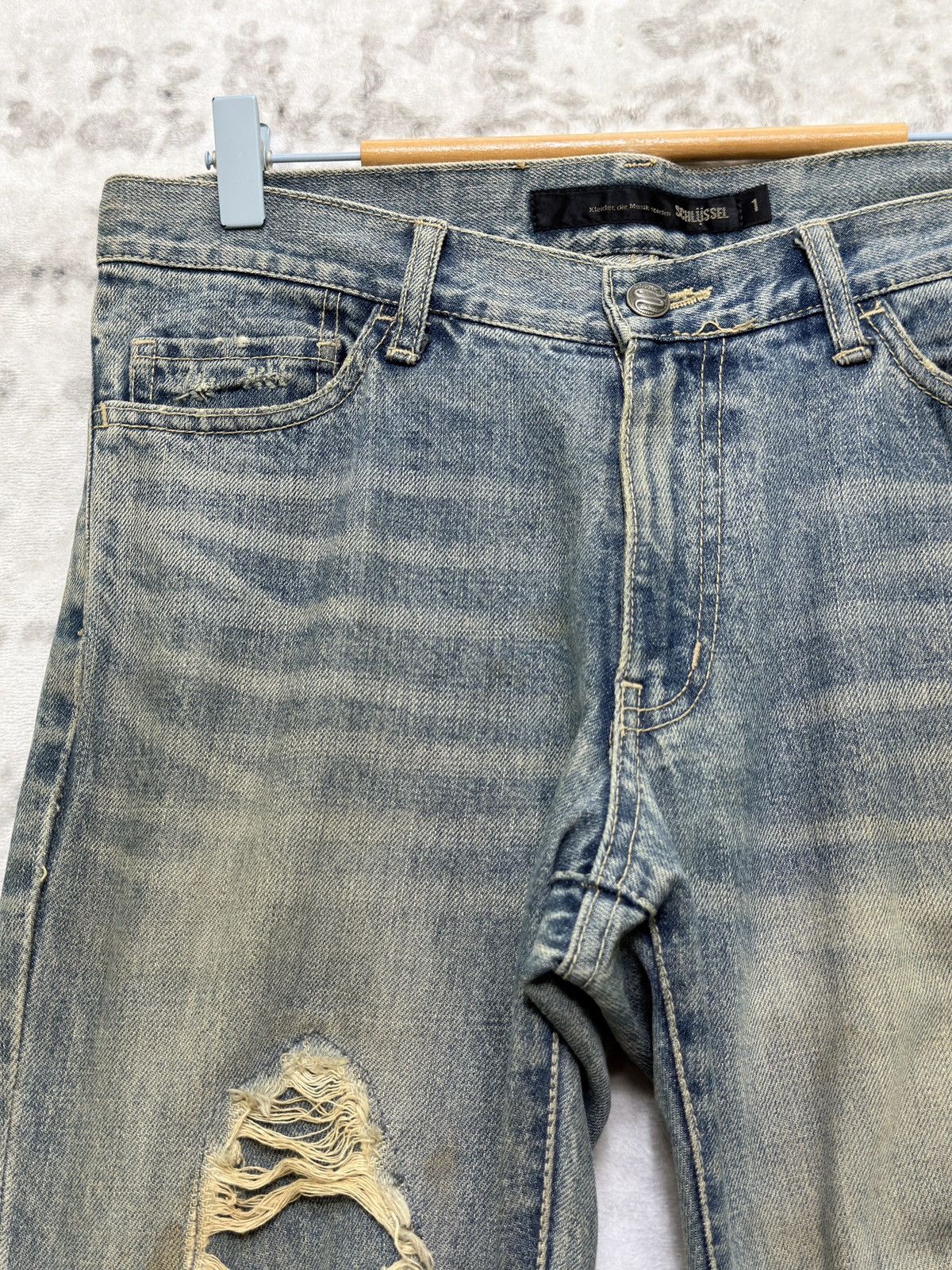 Schlussel Vintage Schlussel Y2K Grunge Distressed Denim Mud Wash Size US 30 / EU 46 - 4 Thumbnail