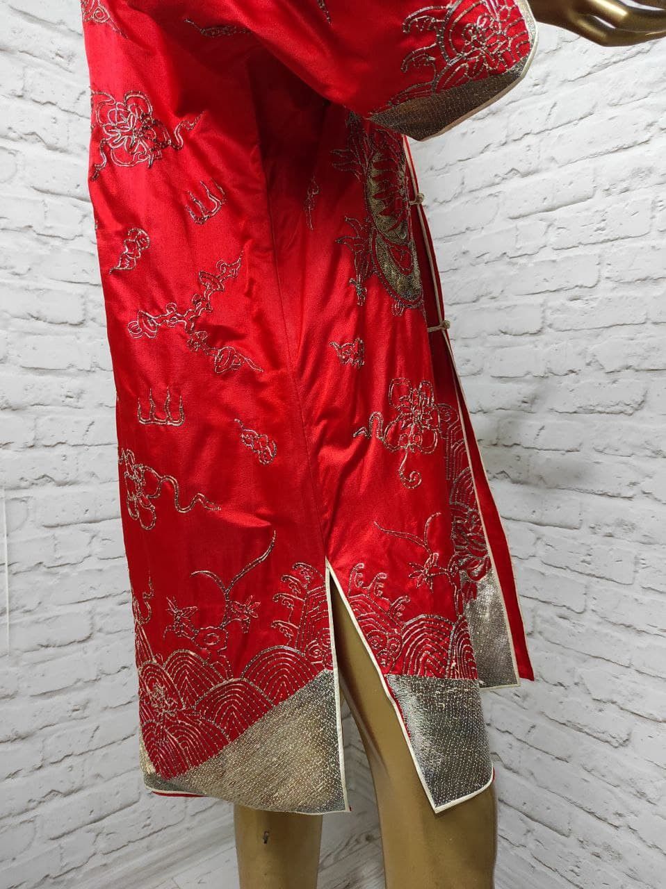 Vintage Antique Chinese Qing Silk Robe Silver Metal VTG 19th S-M Size M / US 6-8 / IT 42-44 - 9 Thumbnail