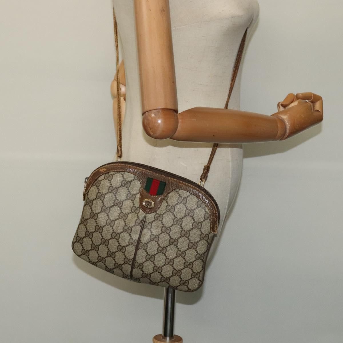 Gucci GUCCI GG Supreme Web Sherry Line Shoulder Bag Pvc Beige 904 Size ONE SIZE - 22 Thumbnail