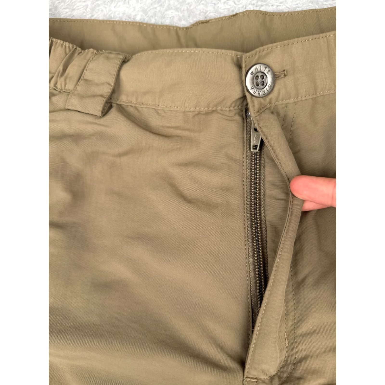 Vintage White Sierra Pants Mens Large Beige Cargo 100% Nylon Hiking Fishing Camp 36x31 Size US 33 - 5 Thumbnail