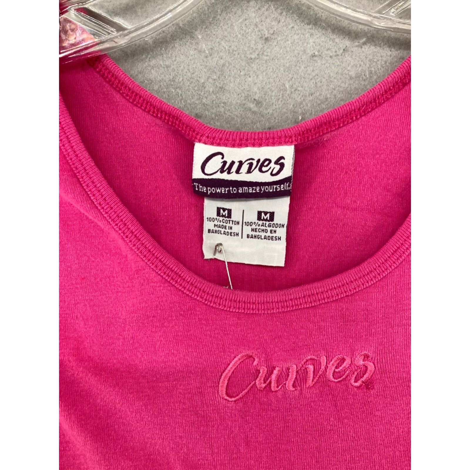 Pinko VINTAGE Curves Tank Women M Pink Slim 100% Cotton Sleeveless Scoop Neck Pullover Athletic Activewear Short? Size M / US 6-8 / IT 42-44 - 5 Thumbnail