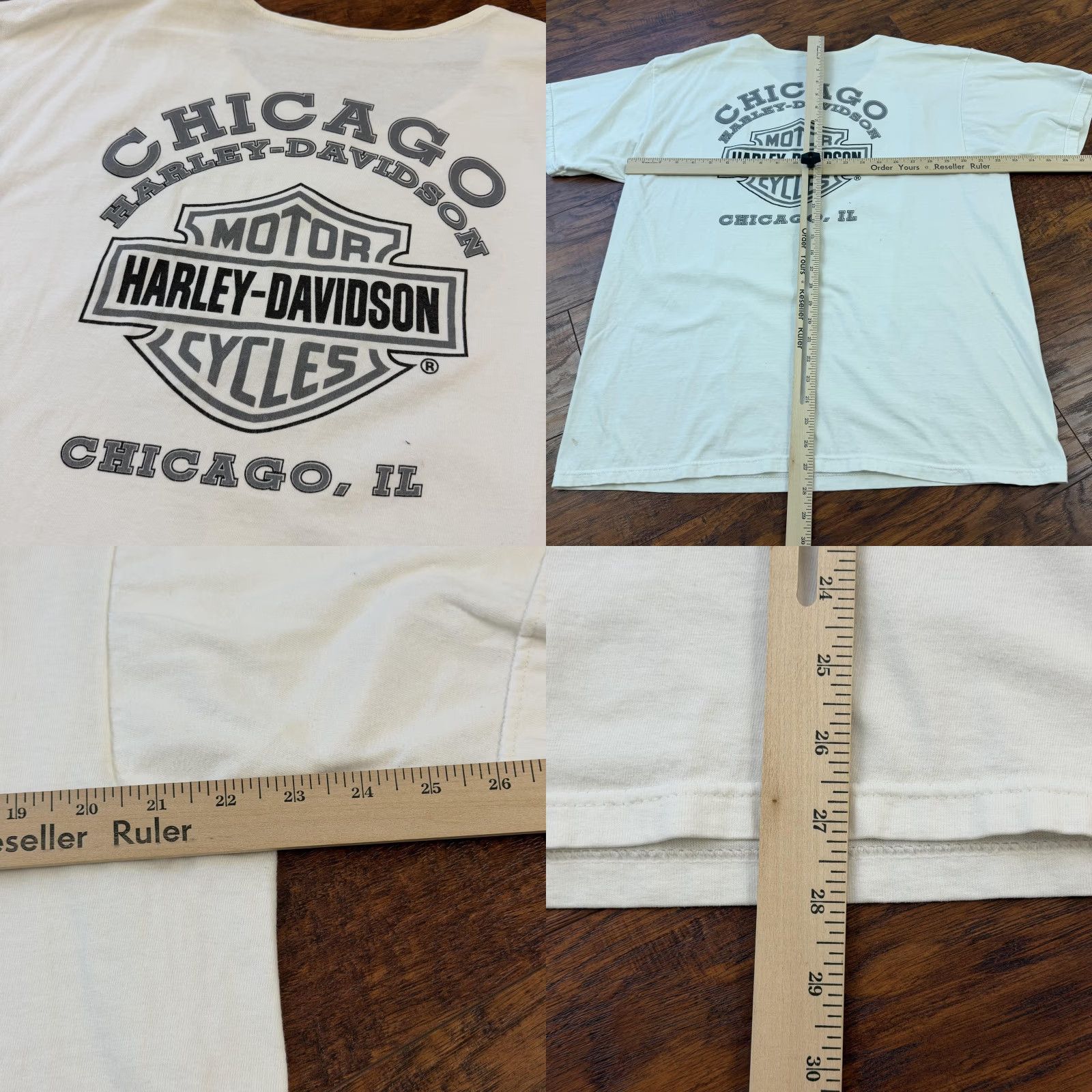 Harley Davidson VINTAGE Harley-Davidson Shirt Mens XL White Eagle Born To Ride 2001 Chicago IL Size US XL / EU 56 / 4 - 9 Thumbnail