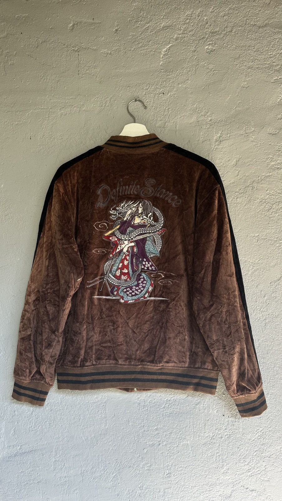 Japanese Brand Definite Flance velvet Souvenic Brown bomber Jackets Size US L / EU 52-54 / 3 - 2 Thumbnail