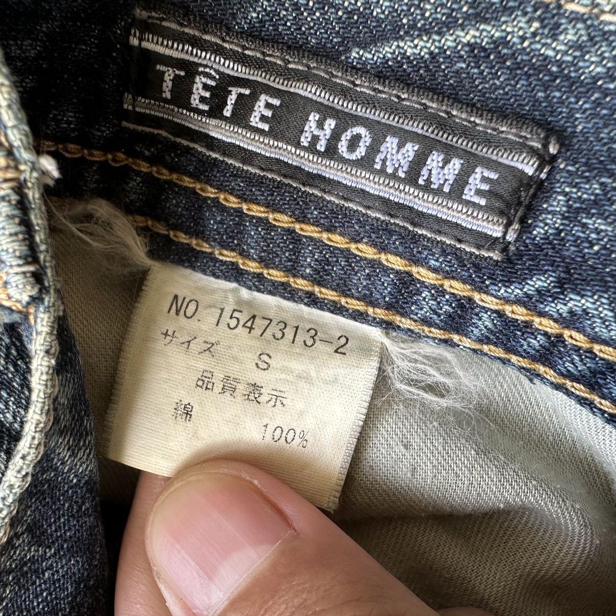 Japanese Brand Vintage Tete Homme Distressed Faded Denim Jean Pant W30 Size US 30 / EU 46 - 6 Thumbnail