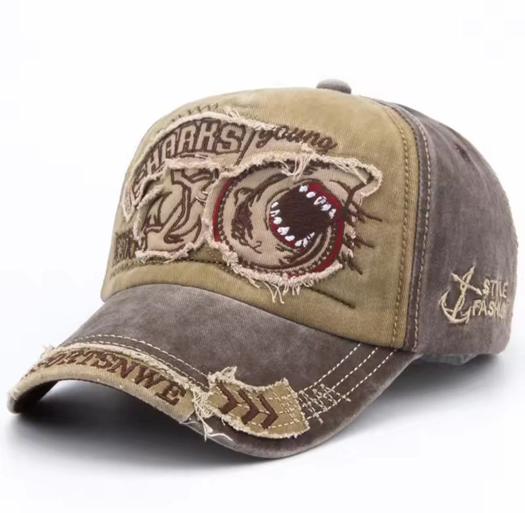 Other Custom Khaki Shark Trucker Hat Size ONE SIZE - 1 Preview