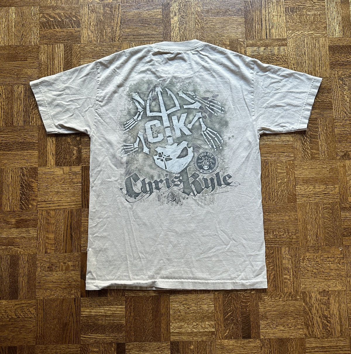 Vintage Vintage Y2K Chris Kyle Skull Graphic Tee Size US M / EU 48-50 / 2 - 1 Thumbnail