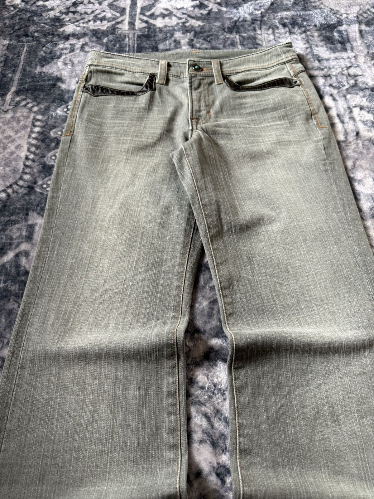 Hysteric Glamour Deux Brahmin Japan Smoke grey Low Rise Flared Jeans Size US 27 - 4 Thumbnail