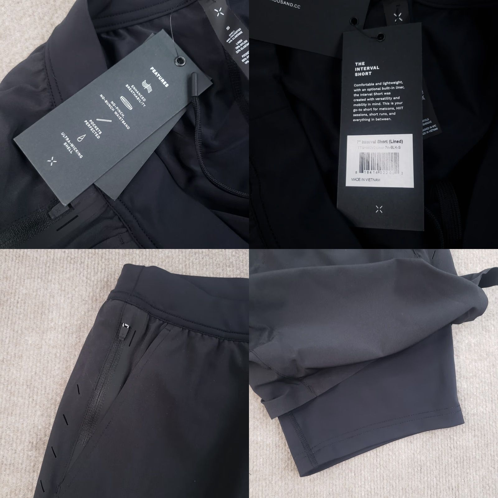 Ten Thousand Ten Thousand Interval Shorts Mens Small Black 7 in Inseam Athletic Drawstring Lined Pockets Gym Running Size US 29 - 8 Thumbnail