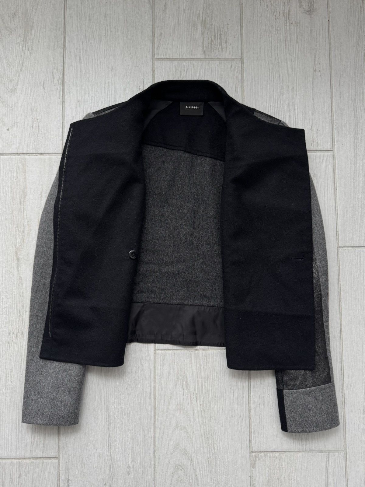 Akris Akris Asymmetric Mixed-Media Wool & Calf Leather Jacket Size M / US 6-8 / IT 42-44 - 7 Thumbnail