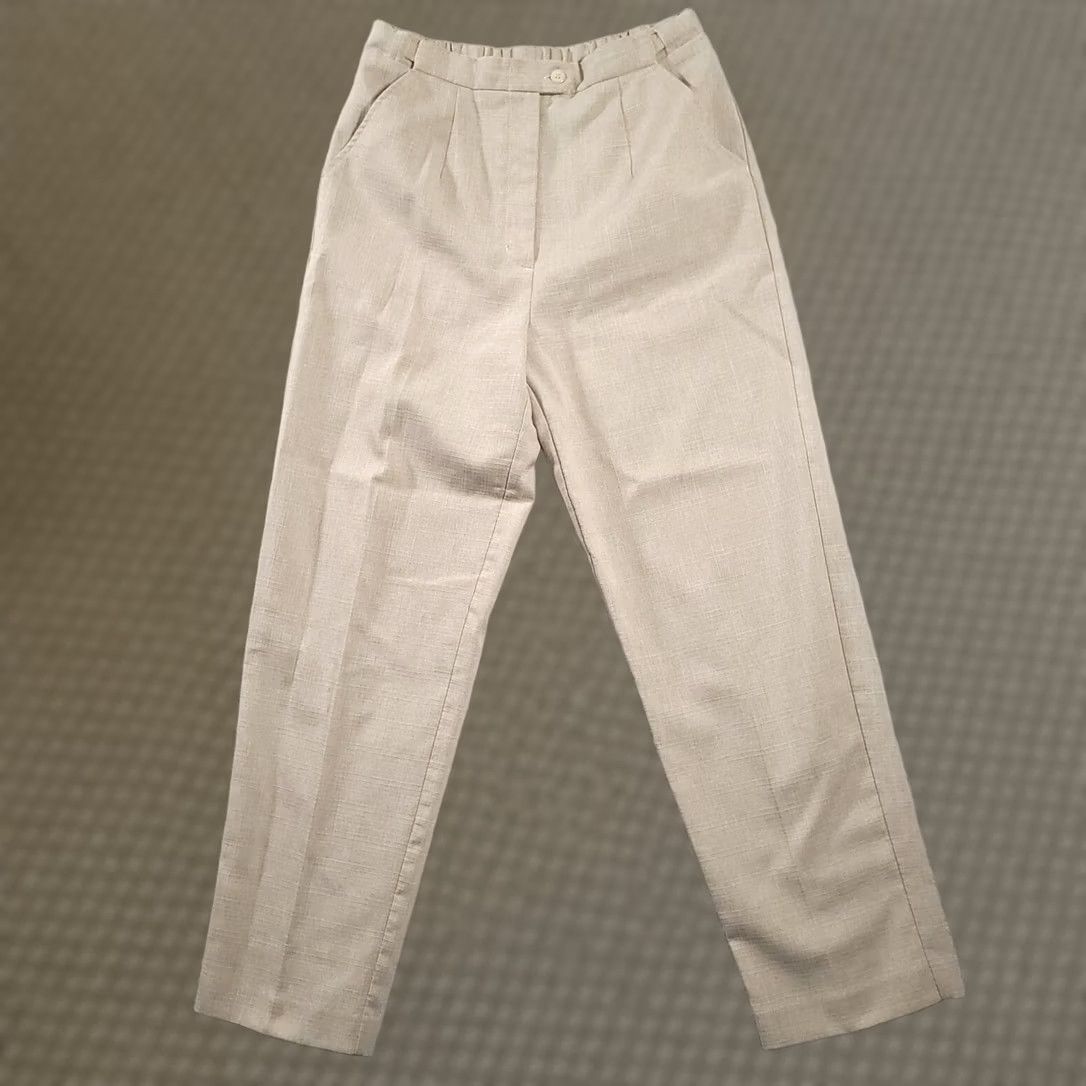 Blair Blair Dress Pants Women 10 Tan Pleated High Rise Tapered Leg Pants Size 40" / US 18 - 1 Thumbnail