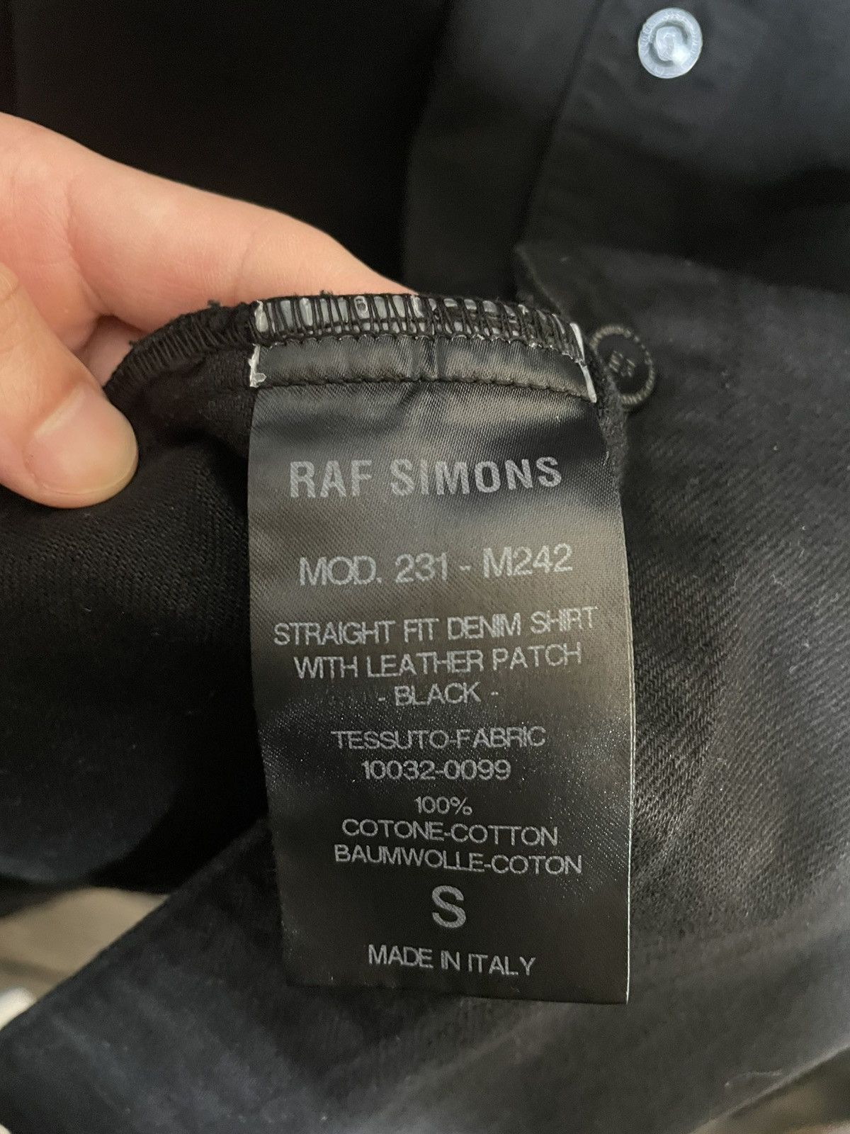 Raf Simons Raf Simons SS23 Straight Fit Denim Leather Patch Shirt Size US S / EU 44-46 / 1 - 6 Thumbnail