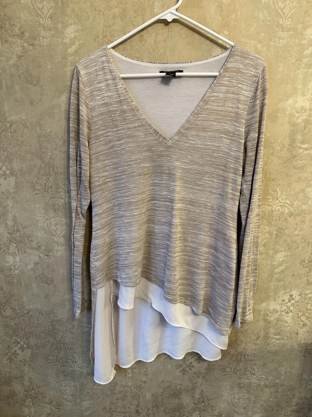 Designer White House Black Market Blouse Women's Medium Beige Size M / US 6-8 / IT 42-44 - 1 Thumbnail