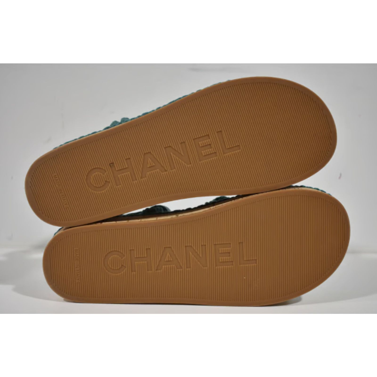 Chanel Chanel 21S Dad Green Blue Cord Rope CC Quilted Mule Size US 10 / IT 40 - 5 Thumbnail