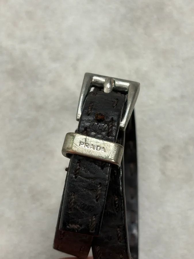 Prada 2000s Prada Double Wrap Dark Leather Bracelet Size ONE SIZE - 5 Thumbnail
