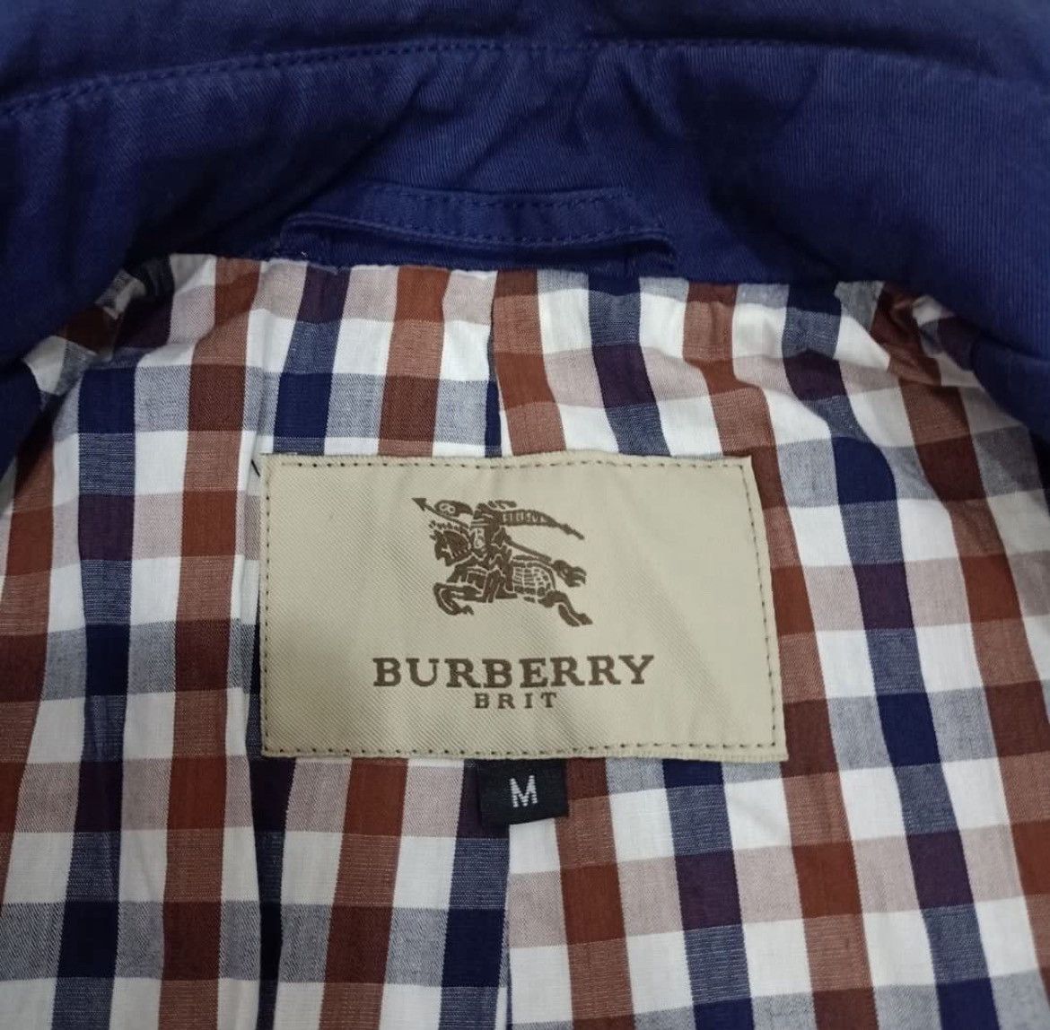 Burberry × Designer Burberry Brit Trench Coat Dark Blue Jacket Size US M / EU 48-50 / 2 - 7 Thumbnail