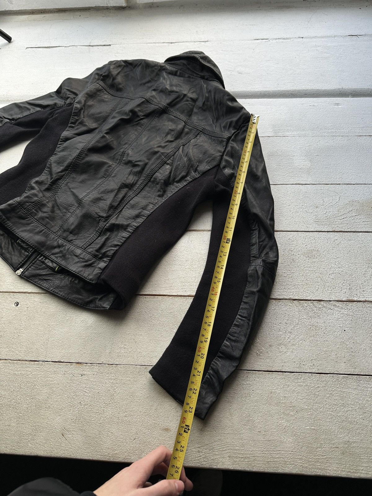 Other 🚨Y2K RICK OWENS TYPE DIRTY SLIM FIT ZIP LEATHER JACKET Size XS / US 0-2 / IT 36-38 - 16 Thumbnail