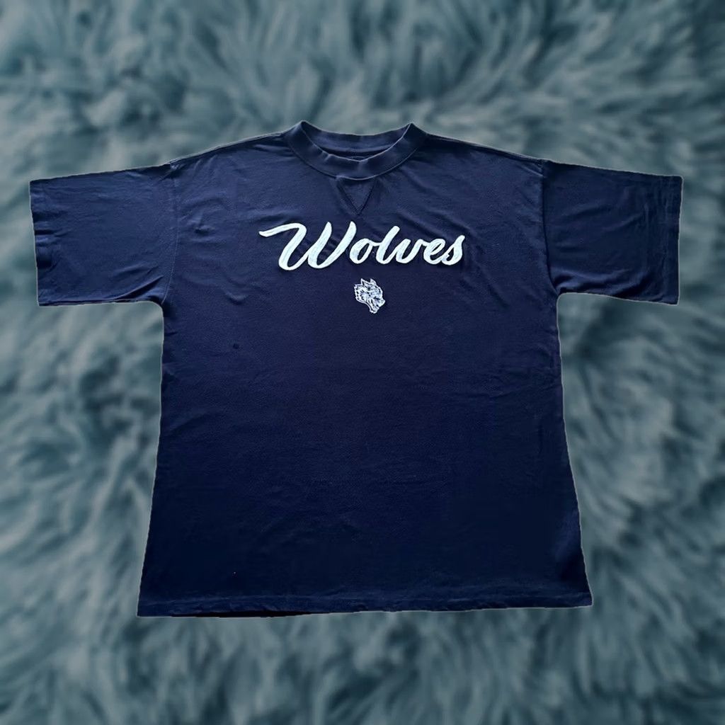 Darc Sport DARC Sport Wolves Cursive Premium Tee Blue Crew Neck XL Regular Short Sleeve Cotton Logo Embroidered 1000 155 of 1000 RARE Men T-Shirt Sports Size US XL / EU 56 / 4 - 1 Thumbnail