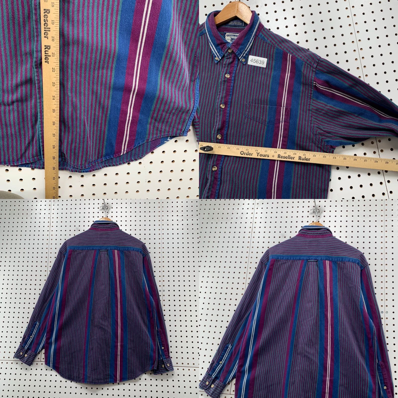 Lee VINTAGE Lee Button Shirt Mens M Purple Blue Striped Long Sleeve Shirt Button-Up Casual Cowboy Western Mens Clothing Size US M / EU 48-50 / 2 - 8 Thumbnail
