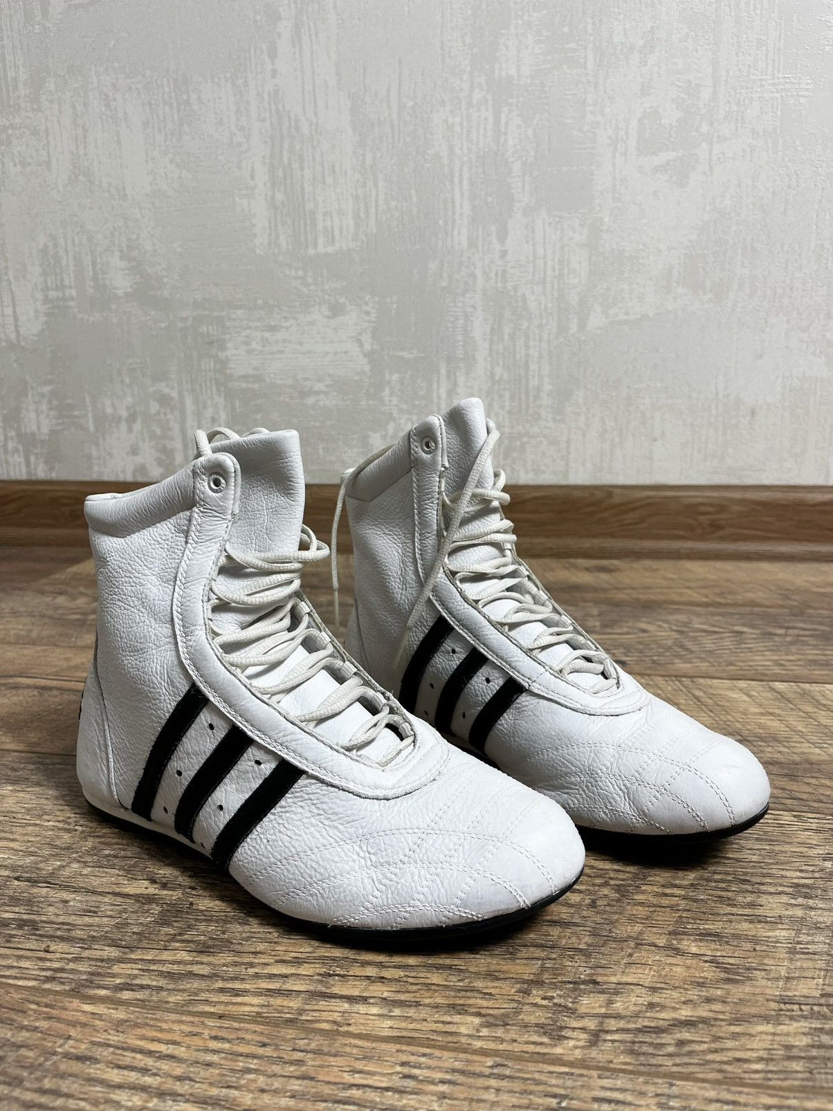 Adidas Vintage Y2K Adidas Hi-Top White Leather Boxing 2000s Size US 8 / IT 38 - 2 Thumbnail