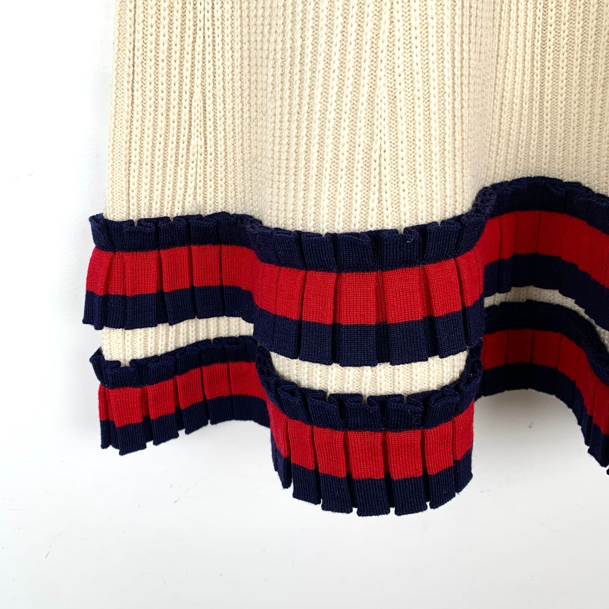Gucci Gucci Beige Striped Wool Knit Skirt (Size S) Size 30" / US 8 / IT 44 - 6 Thumbnail