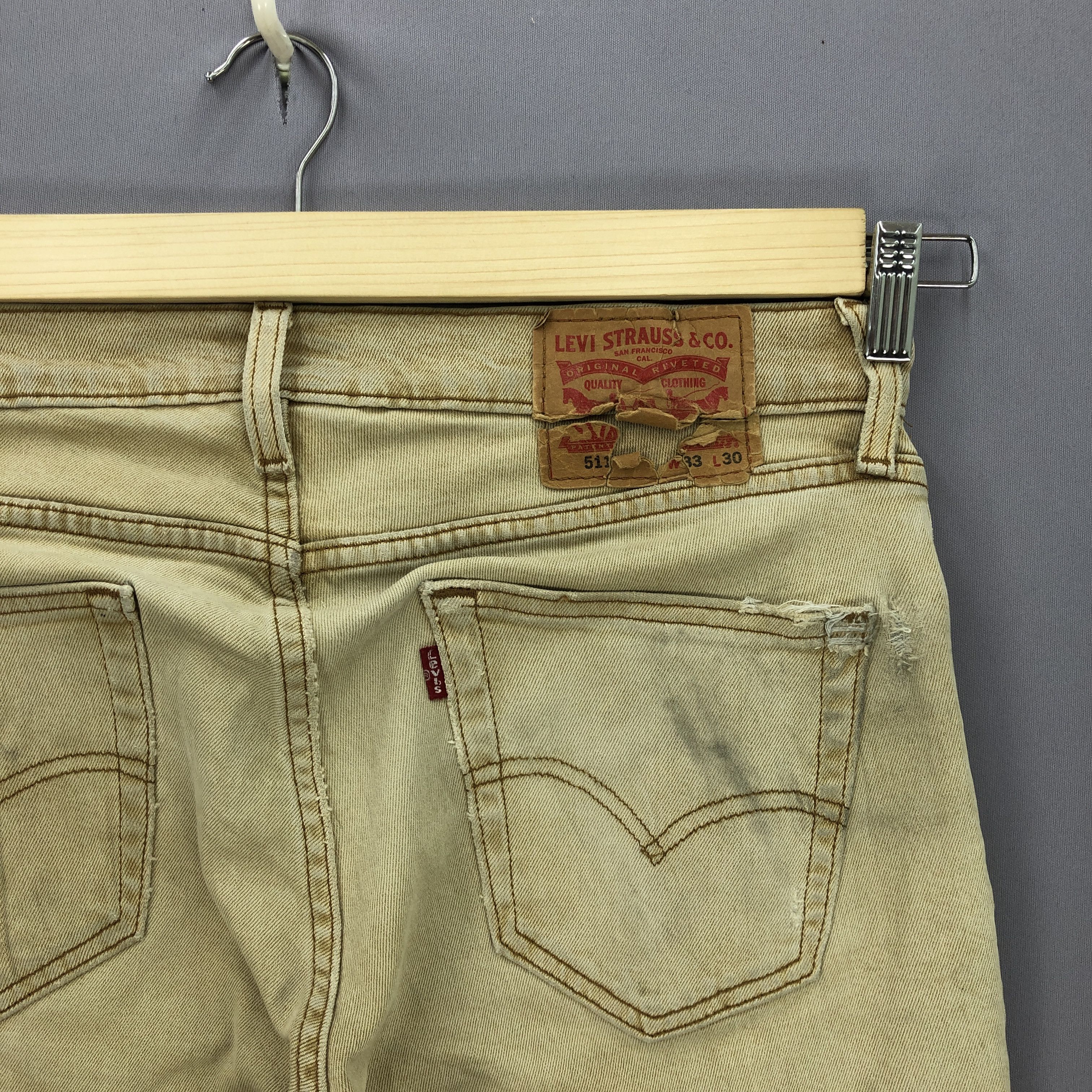 Levi's Vintage Levis 511 Beige Dirty Jeans Levi's Faded Denim Size US 32 / EU 48 - 5 Thumbnail