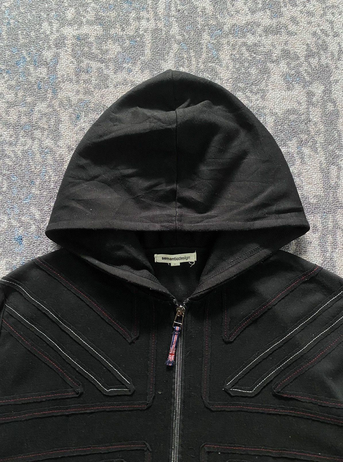 If Six Was Nine Semantic design emboirdery england flag double zip hoodie Size US L / EU 52-54 / 3 - 4 Thumbnail