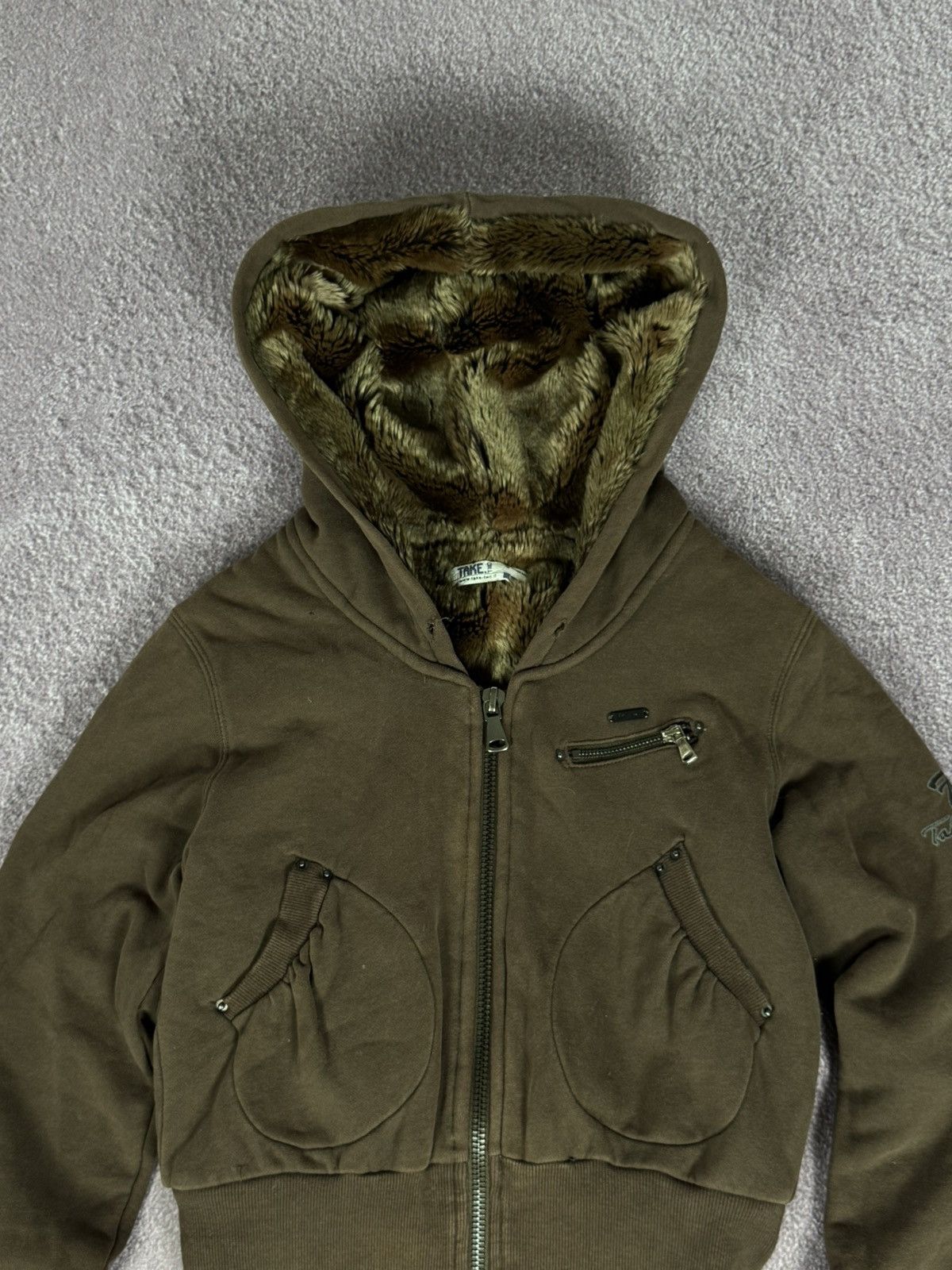 Le Grande Bleu (L.G.B.) 00s Aesthetic Zip Fur Hoodie i6w9 LGB style Faded Size M / US 6-8 / IT 42-44 - 3 Thumbnail
