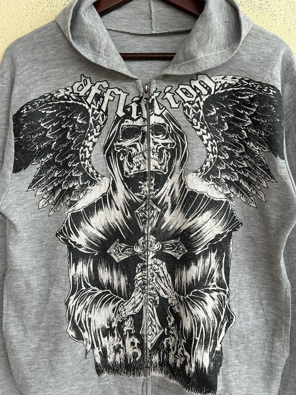 Japanese Brand Affliction Aleksander Melianenko MMA Skull Zip Up Hoodie Size US XS / EU 42 / 0 - 4 Thumbnail