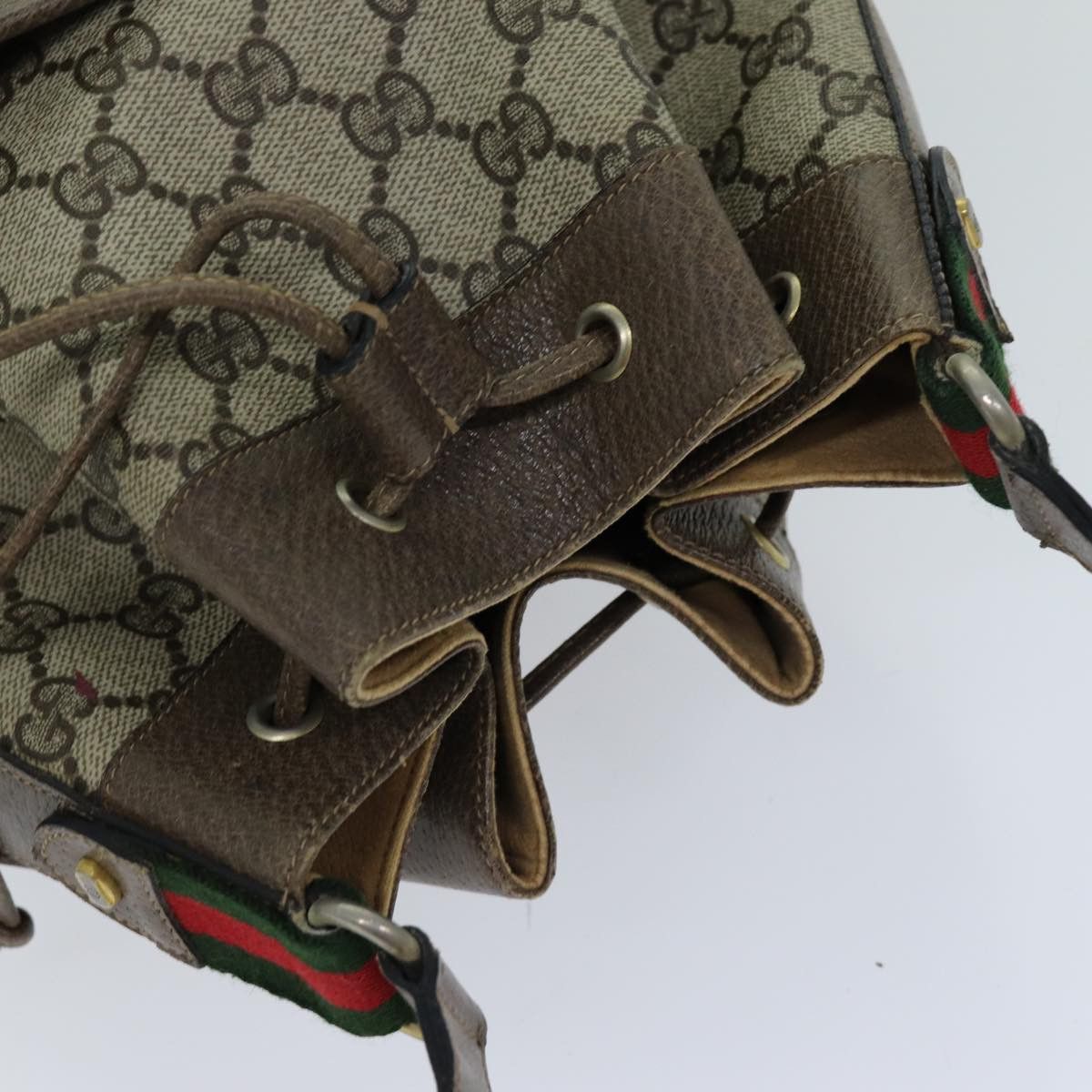 Gucci GUCCI Web Sherry Line GG Supreme Shoulder Bag Beige Red 41 Size ONE SIZE - 6 Thumbnail