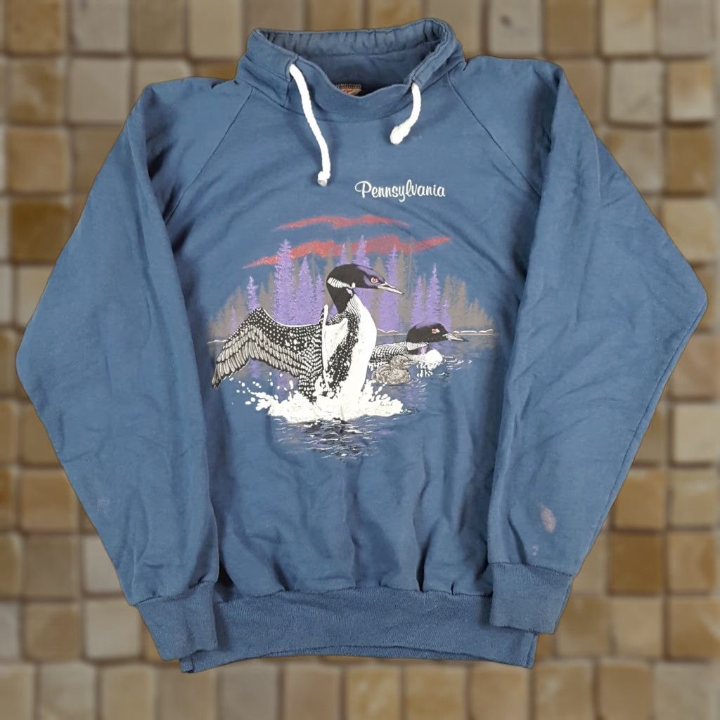 Vintage Vintage 80s Pennsylvania Duck Nature Men's Size M Pullover Mock Neck Sweatshirt Size US M / EU 48-50 / 2 - 1 Thumbnail