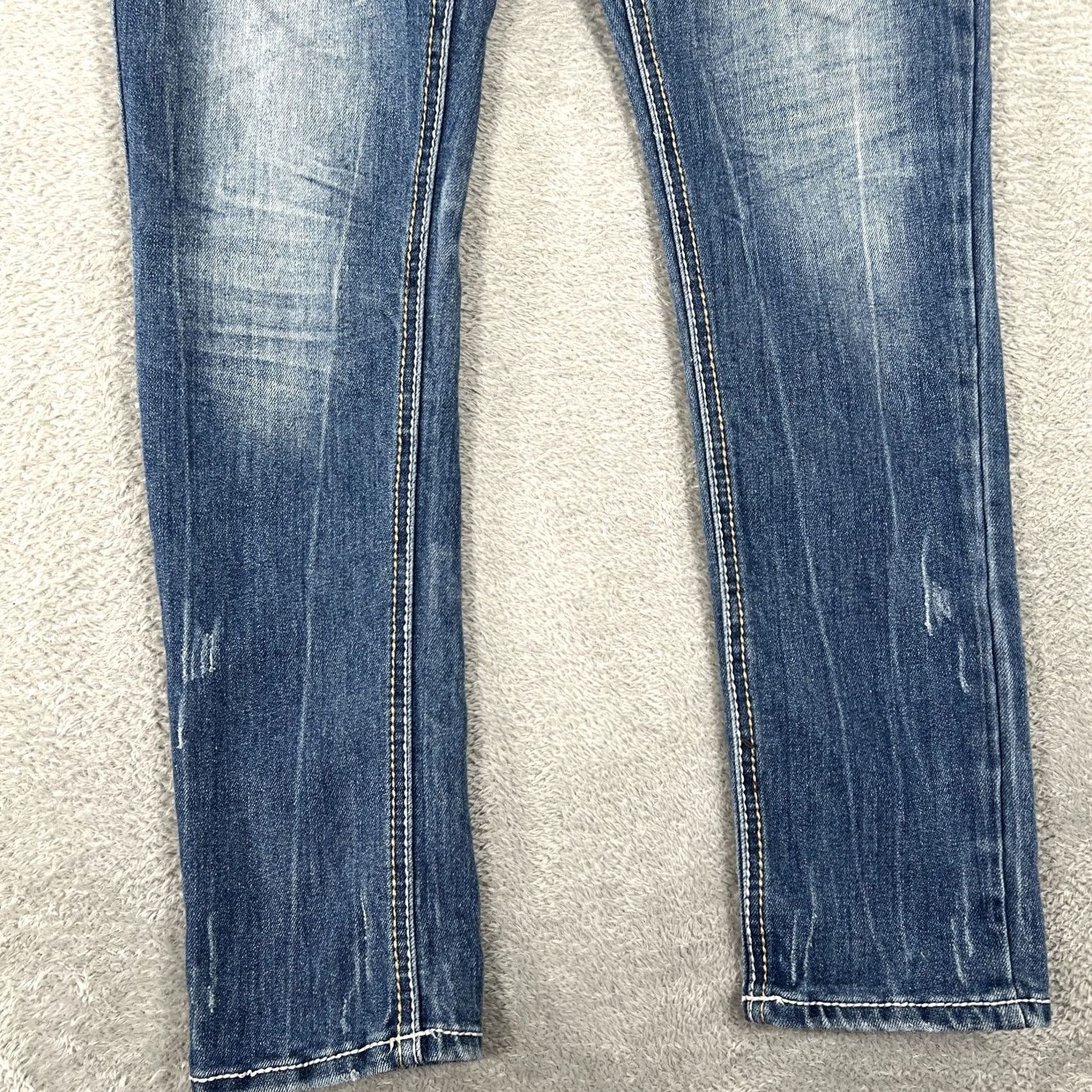 Denime Sizzle Jeans Womens 9 Distressed Skinny Stretch Embellished Pocket Denim Pants Size 30" / US 8 / IT 44 - 2 Thumbnail
