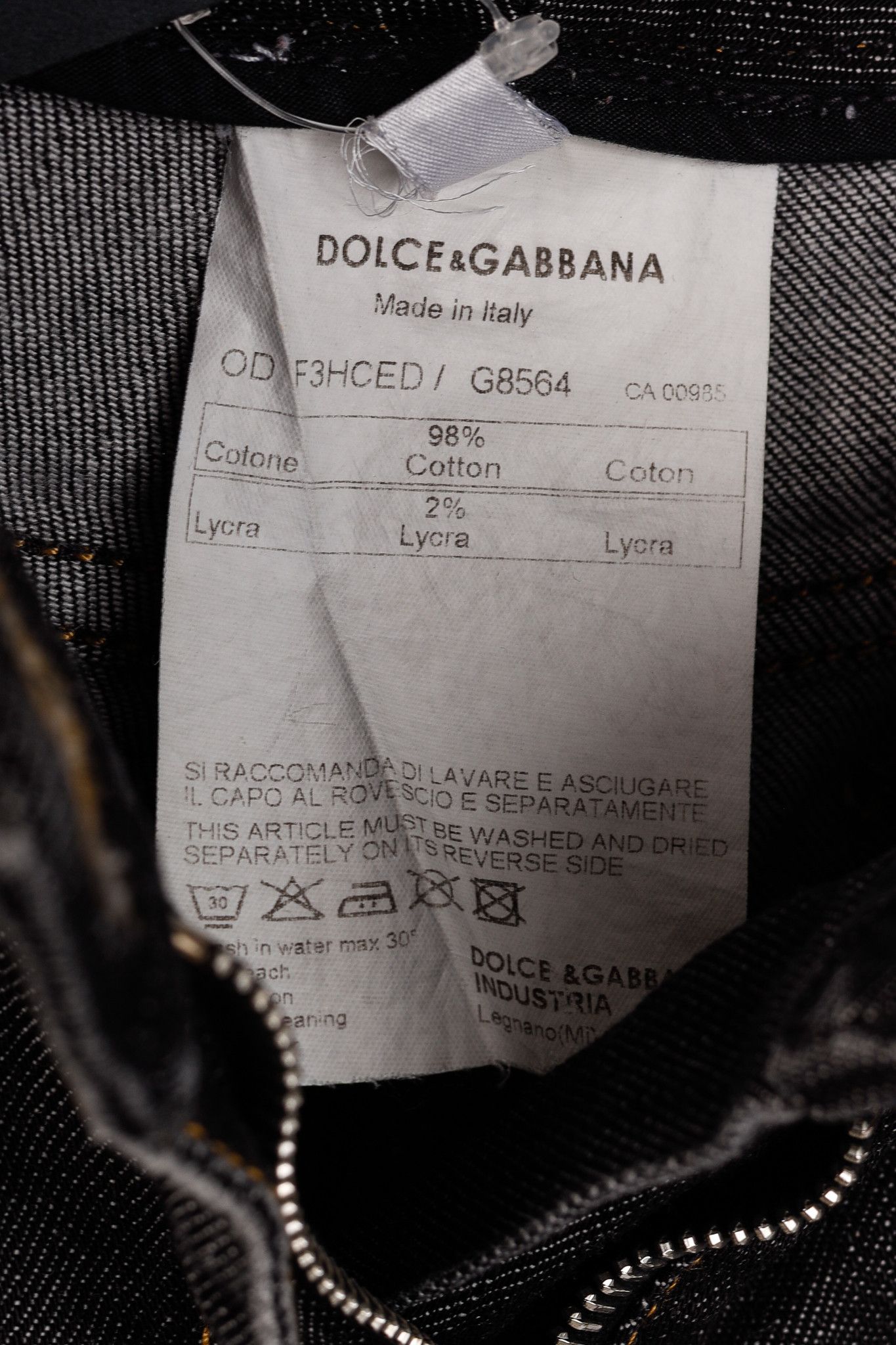 Dolce & Gabbana Dolce & Gabbana Charcoal Straight-Leg Logo Plaque Jeans Size 28" / US 6 / IT 42 - 10 Thumbnail