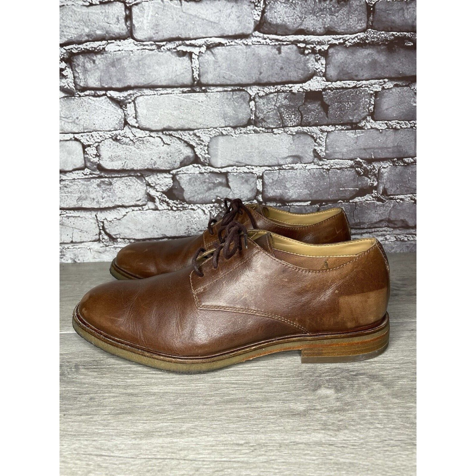 Clarks Clarks Brown Leather Oxfords Lace Up Gum Soles Shoes Men Sz Size US 9.5 / EU 42-43 - 6 Thumbnail