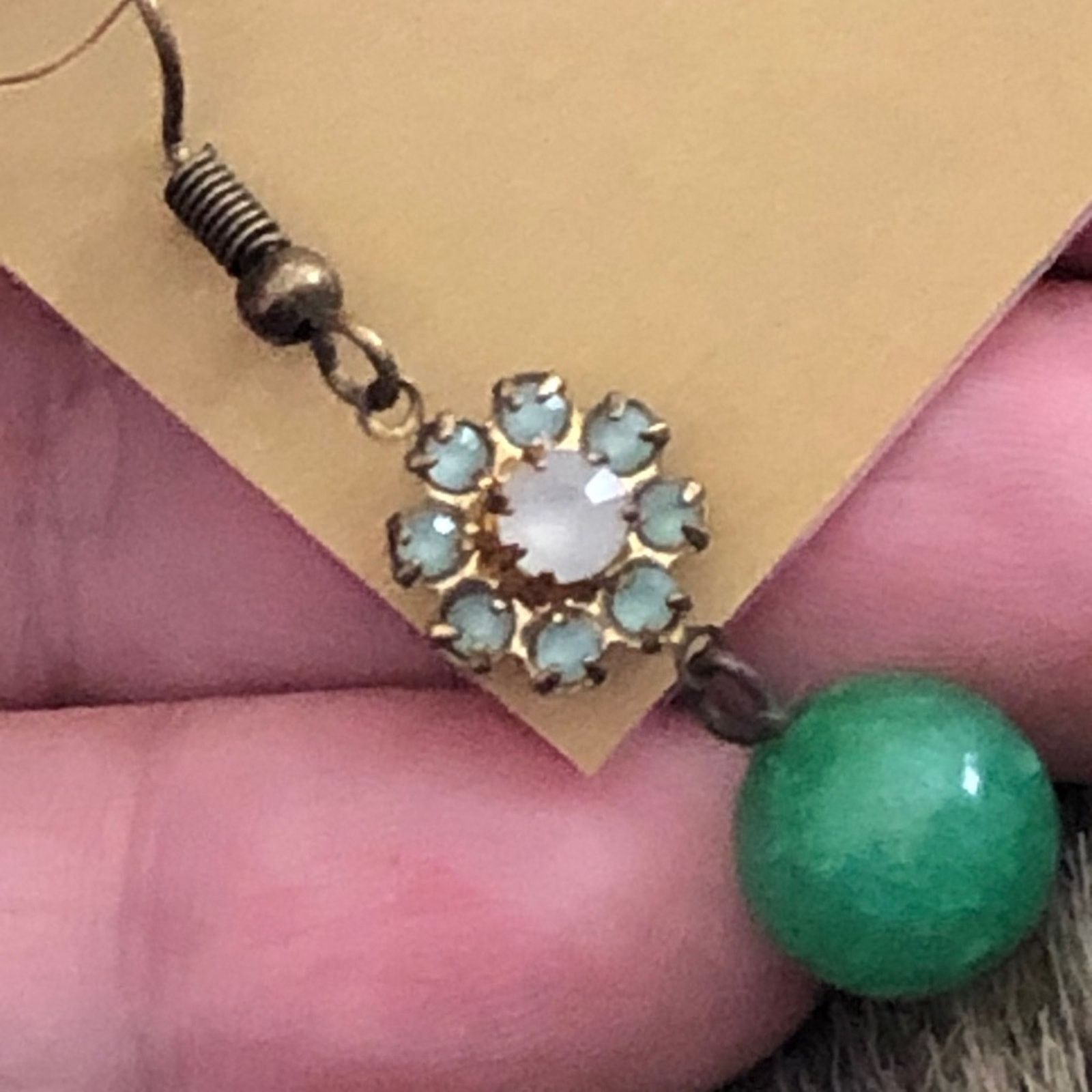 Vintage Vintage repurpose glass stone dangle earrings Size ONE SIZE - 4 Thumbnail