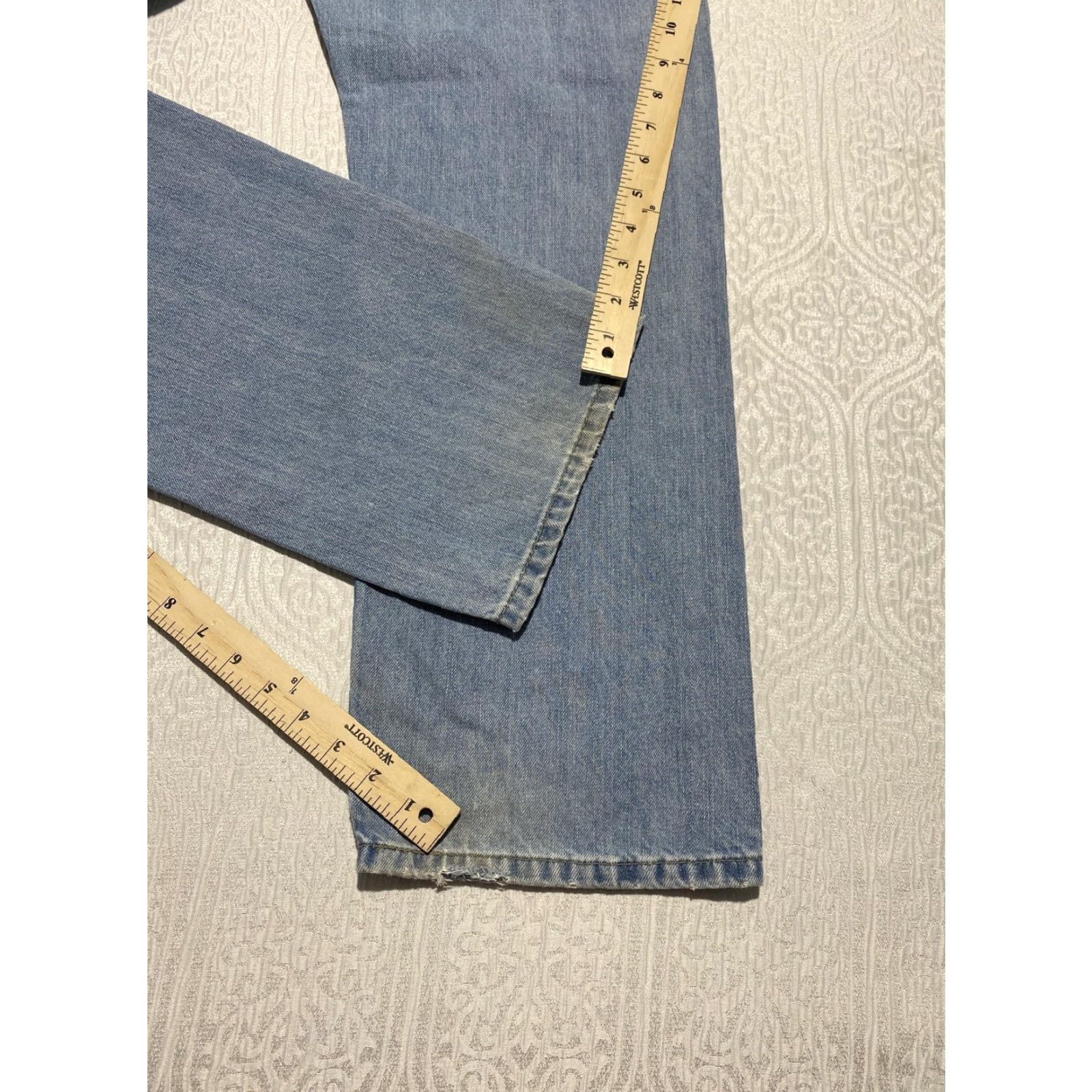 Levi's Levi's 505 Jeans Mens 36x30 Light Wash Straight Leg Denim Red Tab Original Fit Jeans Size US 36 / EU 52 - 3 Thumbnail