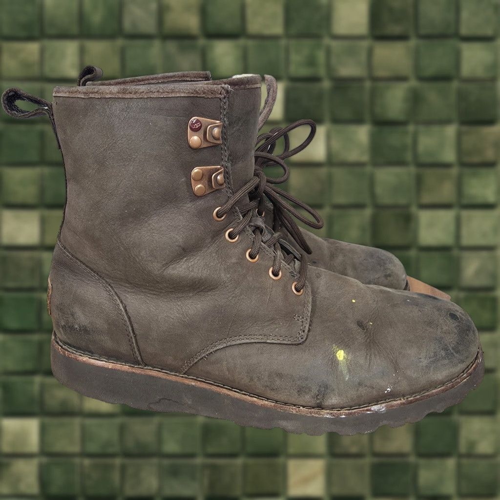 Ugg VINTAGE UGG Snow Boots Mens 10 Hannen Brown Leather Waterproof Shearling Lined Outdoor Size US 10 / EU 43 - 1 Thumbnail