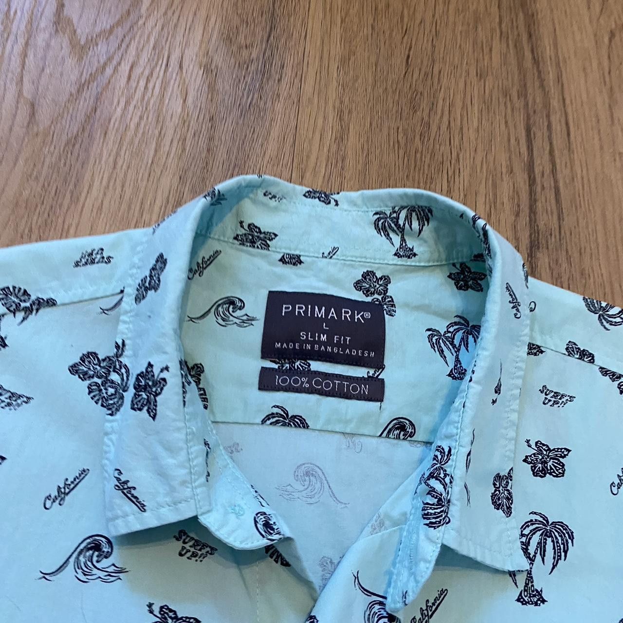 Other Light blue and black Tropical Palm Hawaiian shirt Size US L / EU 52-54 / 3 - 4 Thumbnail
