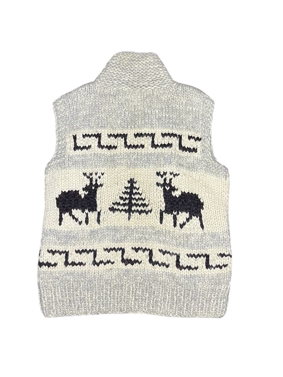 Vintage Kanata 'Deer' Virgin Wool Vest Full Zipper