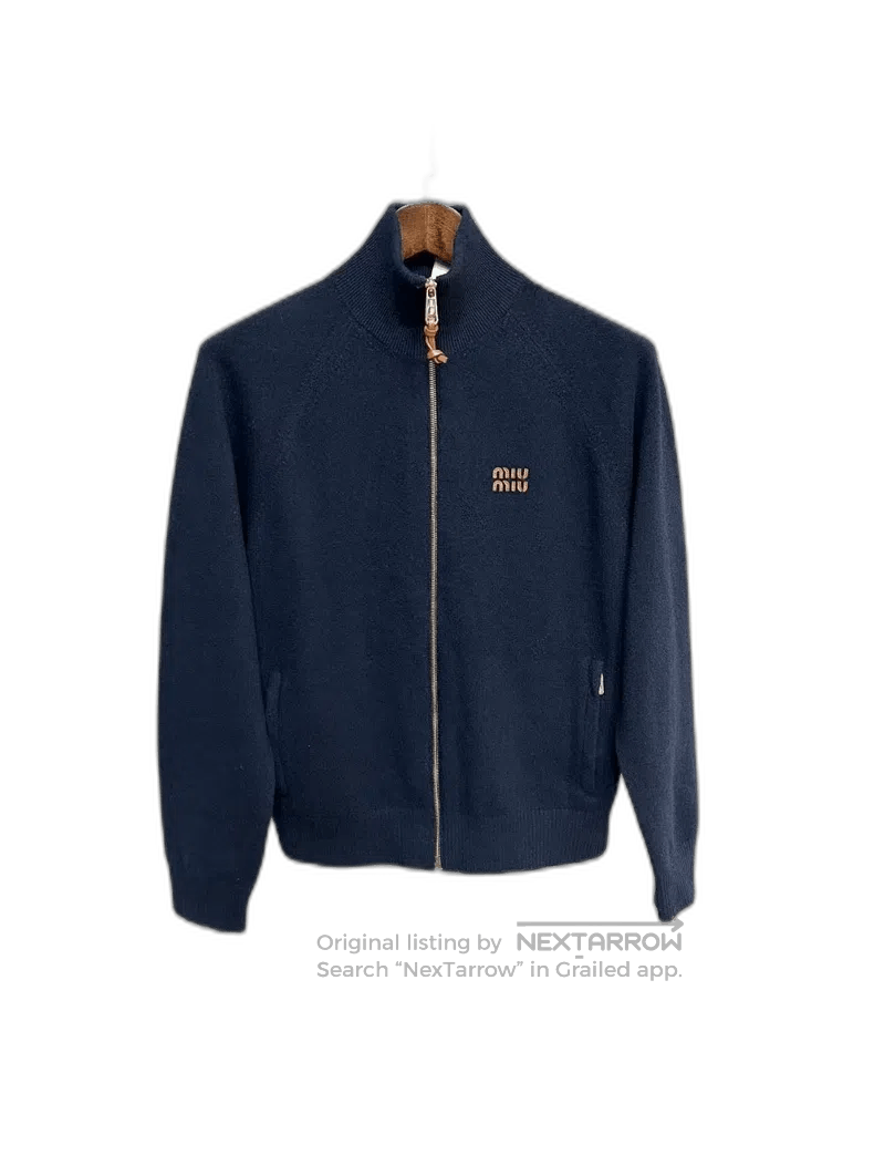 Miu Miu Miu Miu Navy Blue Knit Zipper Cardigan. Size US S / EU 44-46 / 1 - 1 Thumbnail