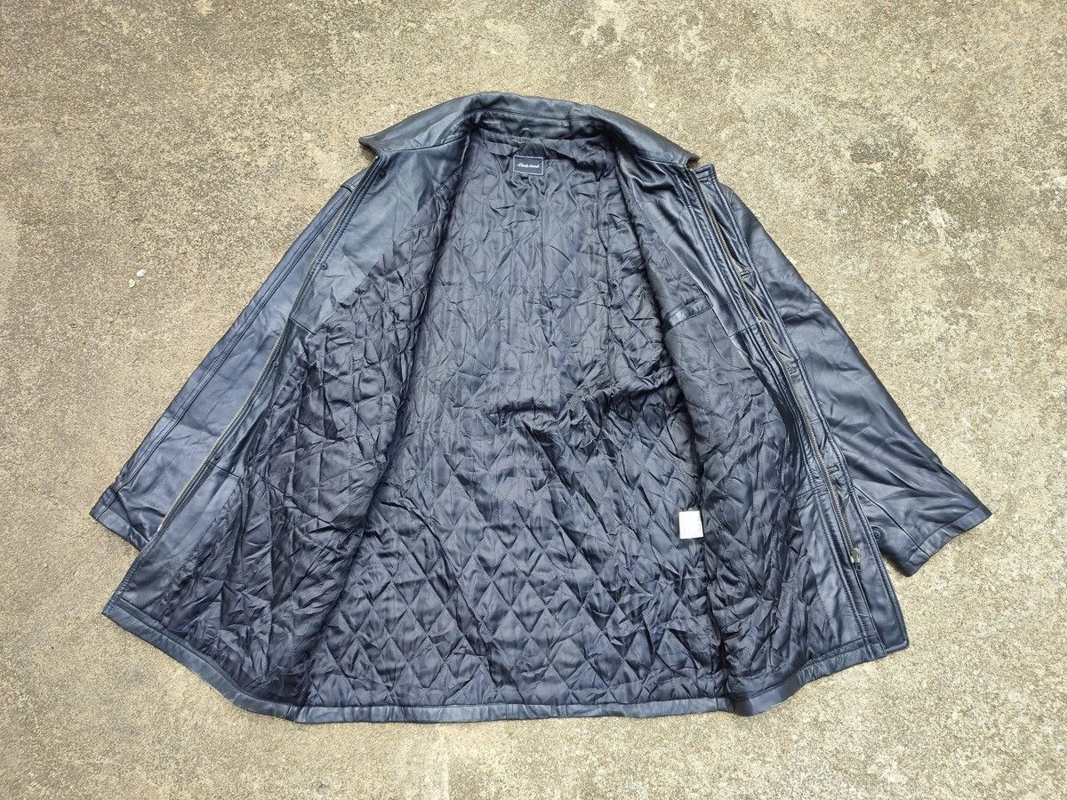 Leather Vintage Dockland Blue Leather Car Coat – Quilted Lining Size US L / EU 52-54 / 3 - 12 Thumbnail