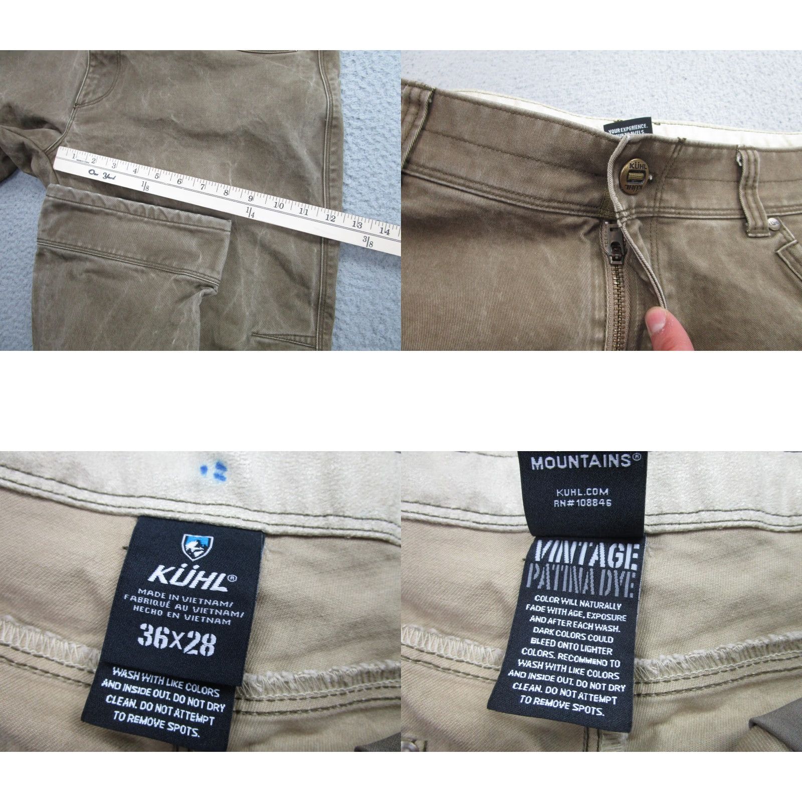 Vintage VINTAGE KÜHL RYDR Khakis Pants Mens 36 Brown Patina Dye Hiking Workwear Outdoor Size US 36 / EU 52 - 8 Thumbnail