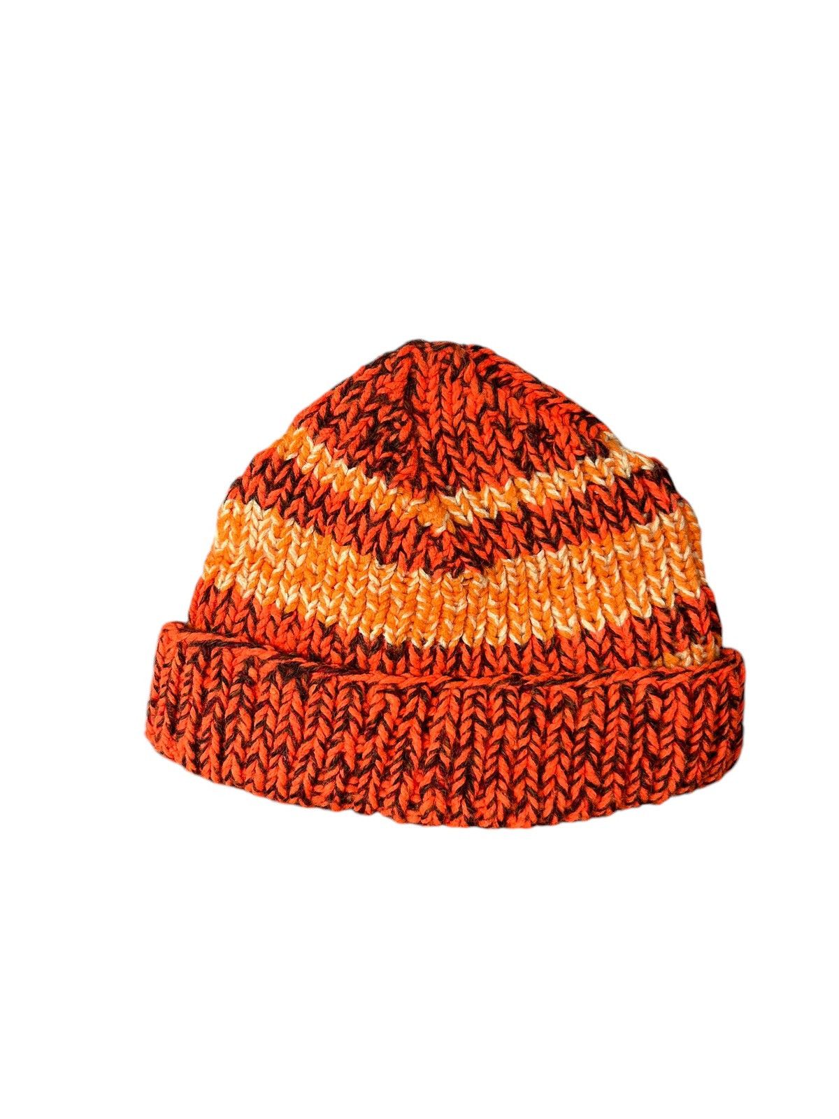 Japanese Brand × Kapital × Vintage Orange Crochet Knitted handmade Beanie Hats Rare☠️☠️ Size ONE SIZE - 4 Thumbnail
