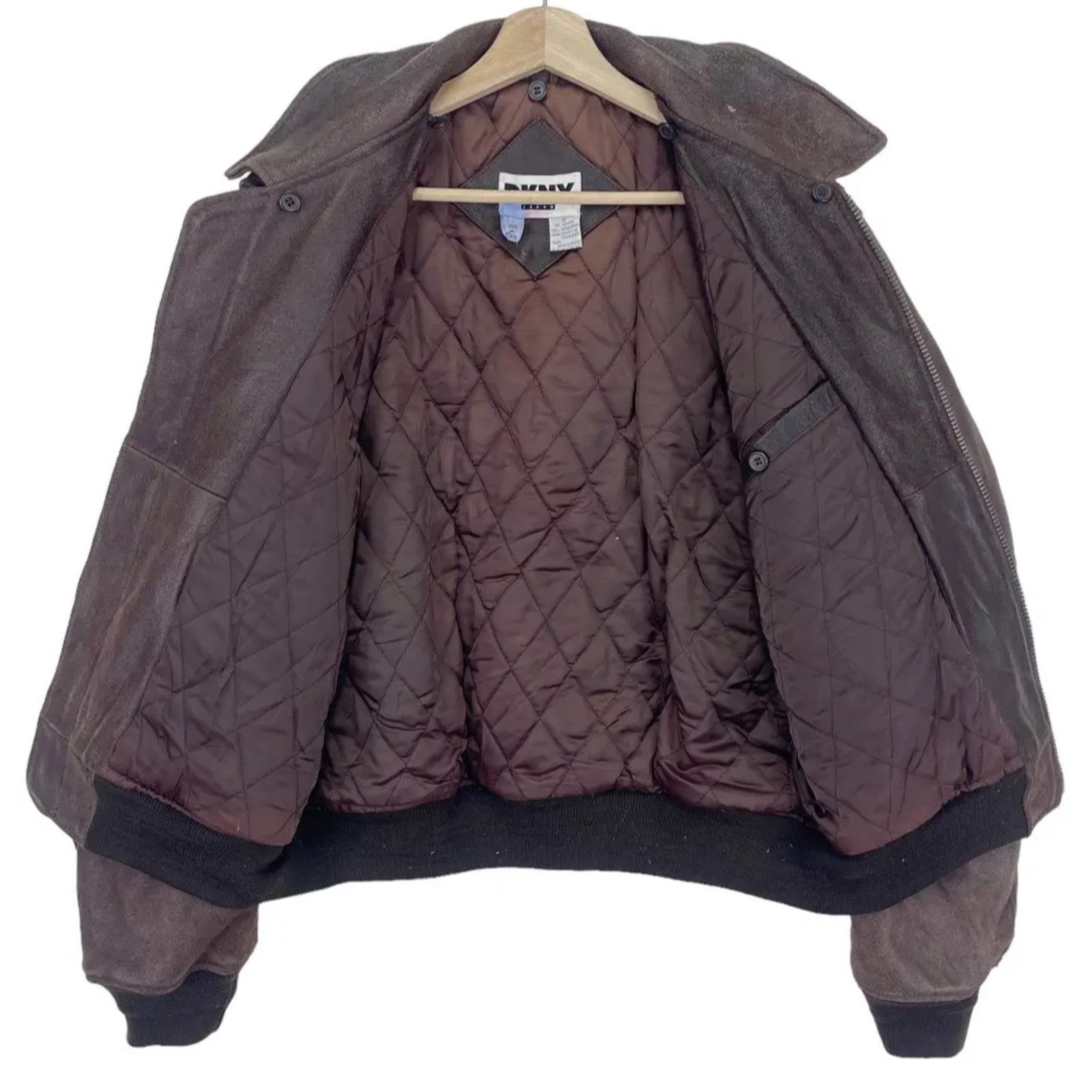 DKNY DKNY Jeans Leather Bomber Jacket American Motor Patches Sz S Size US S / EU 44-46 / 1 - 6 Thumbnail