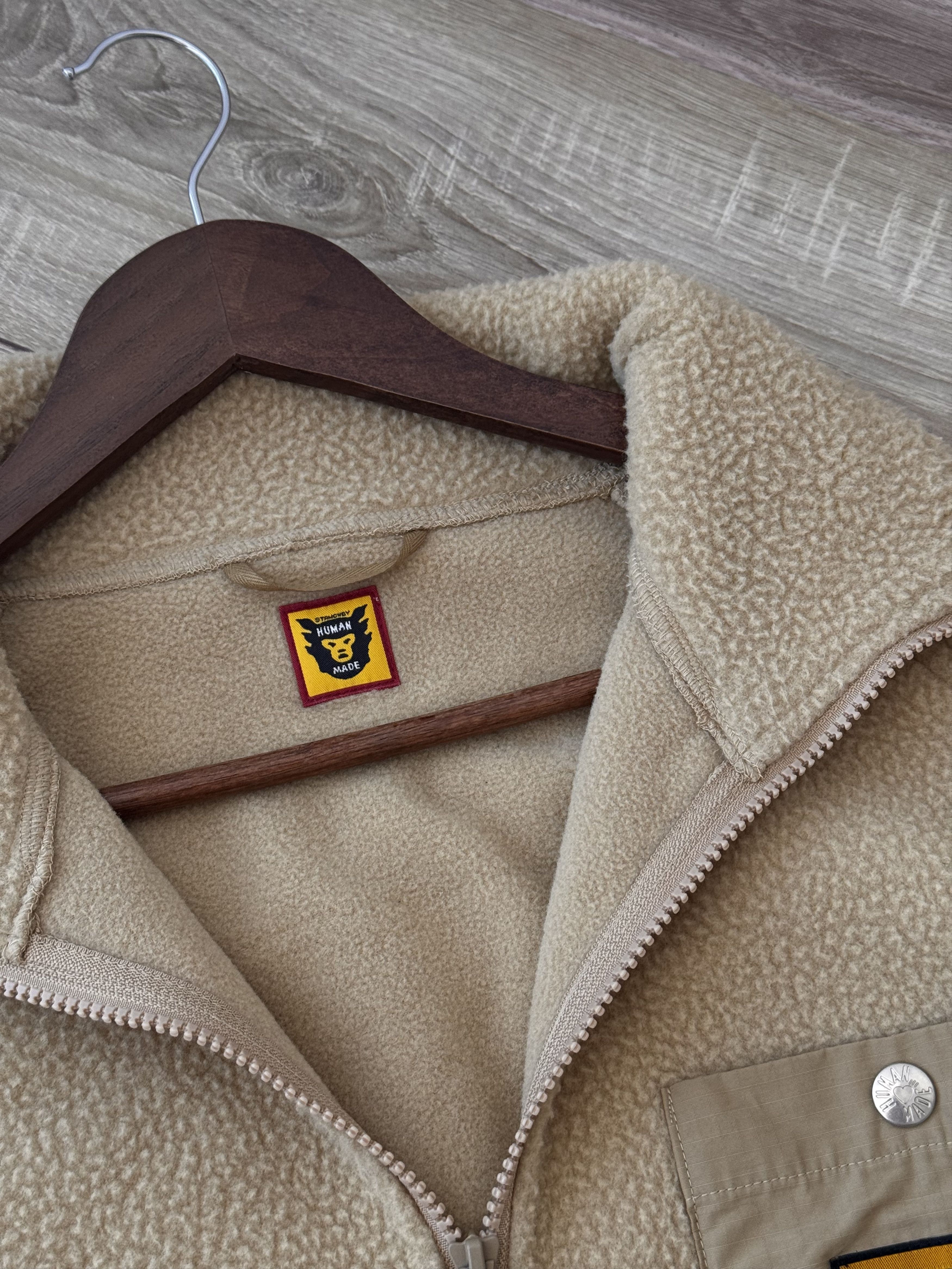 Human Made Human Made Japanese Beige Fleece Jacket Size US S / EU 44-46 / 1 - 3 Thumbnail