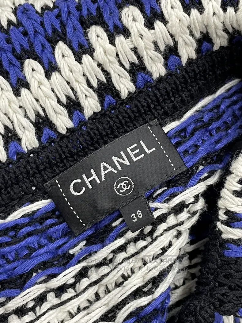 Chanel Chanel 21C blue and white striped knitted cardigan jacket Size XS / US 0-2 / IT 36-38 - 5 Thumbnail